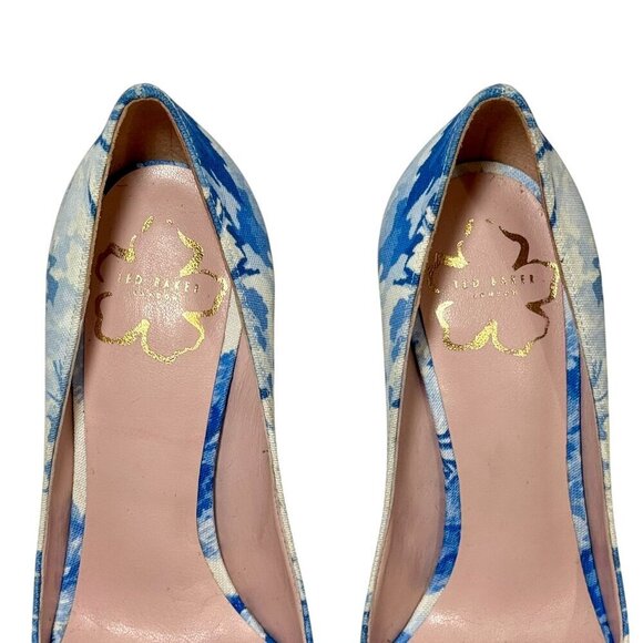 Ted Baker London French Floral Ryanah Bow Pointed Toe Pumps Women Sz 7 - Picture 6 of 10